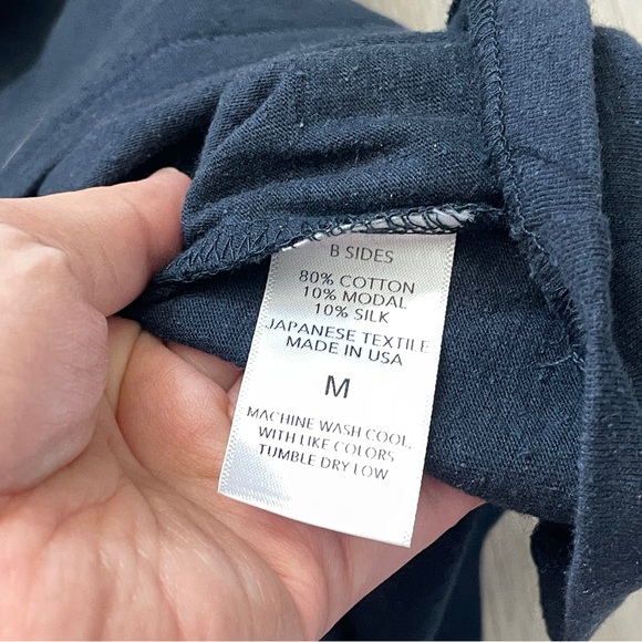 B Sides Tank Top cotton silk contrast trim cami womens Navy Blue (medium) basic - Picture 5 of 6